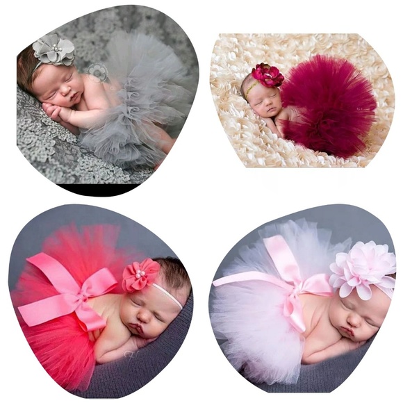 Top Sale Baby Girl Tulle Tutu Skirt and Flower Hea - Picture 2 of 2